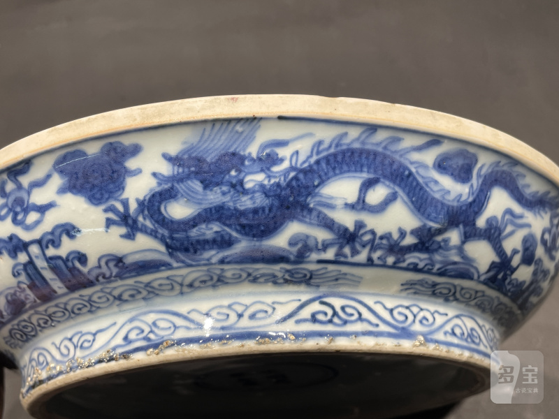 明万历 青花瑞兽纹格盘 - 图10